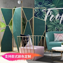 Light luxury net red screen small apartment living room partition decoration folding movable seat screen Nordic simple cover folding screen