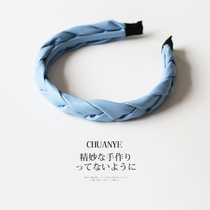 Chuanye imitation leather hairband female senior Japanese and Korean temperament headband Net Red new simple face washing pressure hair headgear hair card