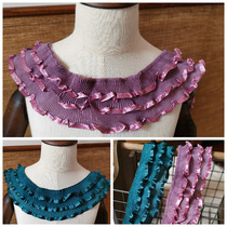diy doll clothing original collar cuffs bottom green purple three-layer pleated lace accessories