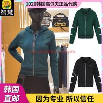 South Korea MASTER BUNNY Golf Suit 21 Autumn Women's Hat Word Mark Hollow Long Sleeve Knitted Cardigan