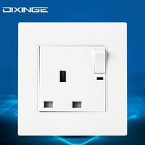 13A Inform socket with light switch 86 Type PC panel Insign Hong Kong English Gauge Square Three Holes Power Wall Socket