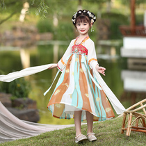 Girl Hanfu Dress Spring and Autumn Dress Chinese Style Children Tang Dress Long Sleeved Little Girl Dress Ancient Skirt