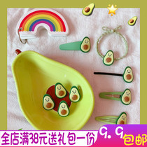 Net red avocado green hairclip Japanese hipster cute girl bbclip simple Korean hair trim headdress