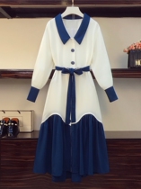 Big woman high-end large size womens clothing 2020 early autumn new fat mm foreign style thin top skirt two-piece set