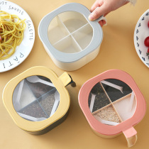 Plastic seasoning tank seasoning case with lid sealed quad combined kit Salt Tank Sugar Jars MSG Containing box
