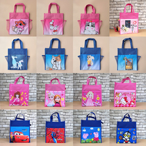 Tutoring bag Childrens handbag Primary school student tutoring bag tote bag carrying book bag female waterproof cartoon canvas art bag