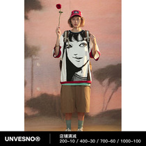 Unvesno (UN) Ito Junji Tomies malicious joint design loose color contrast short-sleeved T-shirt