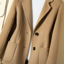 Double face cashmere big coat female short 2021 Moose high-end pro pure wool what about the suit jacket woman?