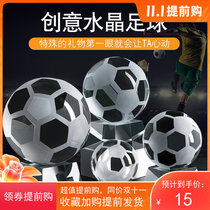 Large and small transparent white crystal football ornaments home living room decoration male and female friends birthday gift children toys