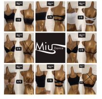 MIU DANCE Latin DANCE Cross beauty back suspender with chest pad Lace suspender Sports underwear gathered beauty back