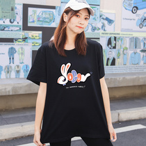 short-sleeved t-shirt women pure cotton summer loose net red ins super fire black 2020 new item port wind half sleeve slim harajuku