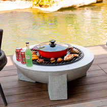 BBQ table outdoor courtyard heating stove Villa B & B barbecue heating pot rack household commercial charcoal grill