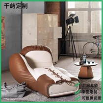 Willful light extravagant designer full leather medieval boxer set sofa gym creativity leather art single leisure reclining chair