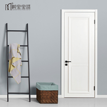 Tree Baby Wood Door White Baking Lacquered Interior Door Grey Minimu Bedroom Door Customised Solid Wood Composite Door Baking Varnish Brief