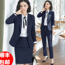 High-end business suit womens suit 2021 autumn and winter new fashion business dress sales department work clothes slim and thin