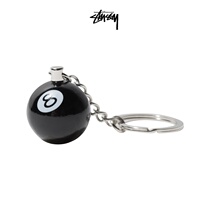 STUSSY Stussy letter LOGO print 8 ball pendant trend key ring