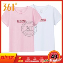 361 Degree Womens 2021 summer new round neck trend print short T-shirt 361 womens short sleeve T-shirt Sports womens short