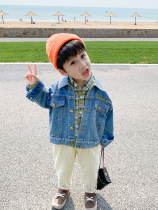 Childrens clothing Baby jacket Spring and autumn paragraph 2021 new middle and children blouses handsome jacket boy children denim clothes damp