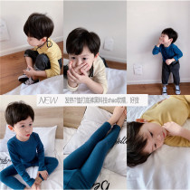 Tong Tong mom Boy girl black technology fabric soft you clothes Cool heating T-shirt pants Childrens home clothes autumn and winter clothes