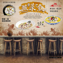 Pickle fish hot pot mural publicity poster advertising picture Sichuan restaurant hotel wall decoration background wallpaper wallpaper