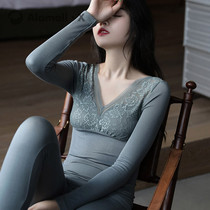 Japan fever thermal underwear suit woman 37 degrees constant temperature self-thin and in autumn clothes and autumn pants tight body and body beating bottom