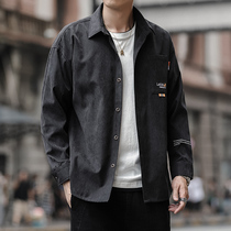 Jacket coat mens spring and autumn trend high-grade work shirt Joker long sleeve shirt mens coat autumn