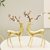 Light Extravagant Brass Small Deer Pendulum Pieces Modern Home Fashion Handicraft TV Cabinet Genguan Decoration Joe Relocation Gifts
