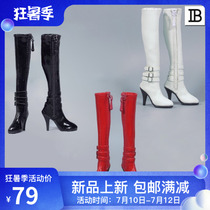 ZYTOYS 1 6 ratio high tube zipper womens leather boots three ZY1008 female soldier dolls spot