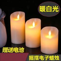  Christmas oblique confession Warm light night scene Halloween electronic lighting candle simulation paraffin lamp Wedding couple bar