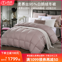 Hongrun 95%white goose down duvet Soft silk goose down quilt core warm thickened filling single double student winter quilt
