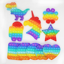 Manufacturer Direct sales Rainbow camouflay luminous Mouse Pioneer Press Bubble children Desktop Toys Press Toys