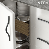 Gooqi handle cabinet door drawer modern simple Nordic black wardrobe long handle door handle