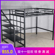 loft elevated bed to bed table Home adult bed empty bunk bed duplex second floor bed suspended bed