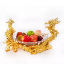 European high-grade resin fruit plate base hotel ktv modern living room bar golden dragon table sashimi bracket