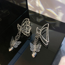 Silver Butterfly Flow Suo Grip Clip Woman Summer Hairclip After Hairspoon Lukewarm Wind Disc Hairpin Hairpin Hairpin Hairpin Hairpin Hair Clip