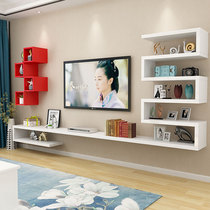 Creative wall partition living room TV background wall shelf Decorative wall hanging simple set-top box rack TV cabinet