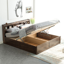 Uwood furniture Oak pure solid wood box bed 1 8 m Storage Bed 1 5 m double bed bedroom Nordic furniture