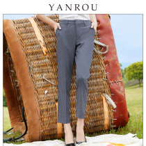 Gray suit pants womens 2021 spring and Autumn high waist straight slim slim pants professional formal wear work trousers