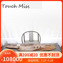 TOUCH MISS wood fossil tea tray High-grade household gifts natural whole solid wood fossil art tea tray Tea sea