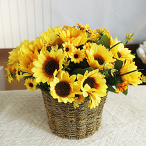 Sunflower fake flower simulation flower decoration living room table floral supplies ornaments decorative plastic