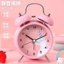 Silent small alarm clock Students with bedside creative childrens electronic alarm clock Simple night light fashion bedroom personality alarm clock