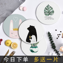 Dormitory heat-resistant pot pad Kitchen soup pot round washing table pad Small heat insulation pad Waterproof girl dinner plate pot pad