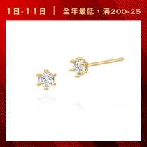 Mortal | Basic single diamond 9k gold moisanishi earrings 18K gold diamond earrings female Japanese mini super small