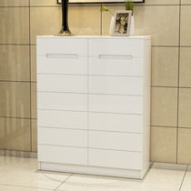Shoe cabinet solid wood door Hall Cabinet simple modern paint white shoe cabinet home large capacity locker porch cabinet special price