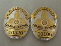 American metal badge Los Angeles digital badge pin structure pure copper