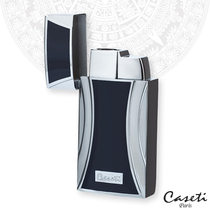 Caseti French single straight-stroke Inflatable Multi-function Cigar Lighter with scissors Personality creative gift windproof blue flame