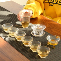 Japanese glass kung fu tea set set home simple modern heat resistant borosilicate thickened whole set of crystal tea cup