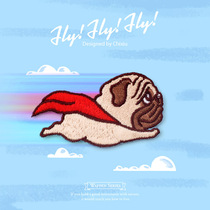 Kushun cute cartoon flying pig embroidery paste hot cloth patch Joker fashion clothes diy patch hole decoration patch