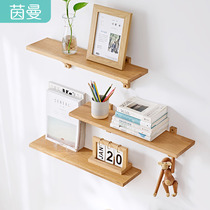 Inman solid wood wall shelf Tripod TV wall hanging wall bookshelf Bedroom wall hanging decoration Living room
