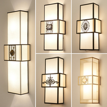 New Chinese wall lamp bedroom living room Chinese style retro bedside lamp aisle corridor porch rectangular iron lamps